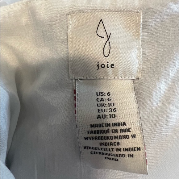 Joie linen blend striped blue summer midi dress size 6 - Picture 5 of 6